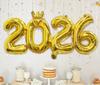3 Sets 16 Inch Crown 2026 Number Aluminum Foil Balloon For Christmas New Year Decoration Festive Party Supplies Christmas Decor