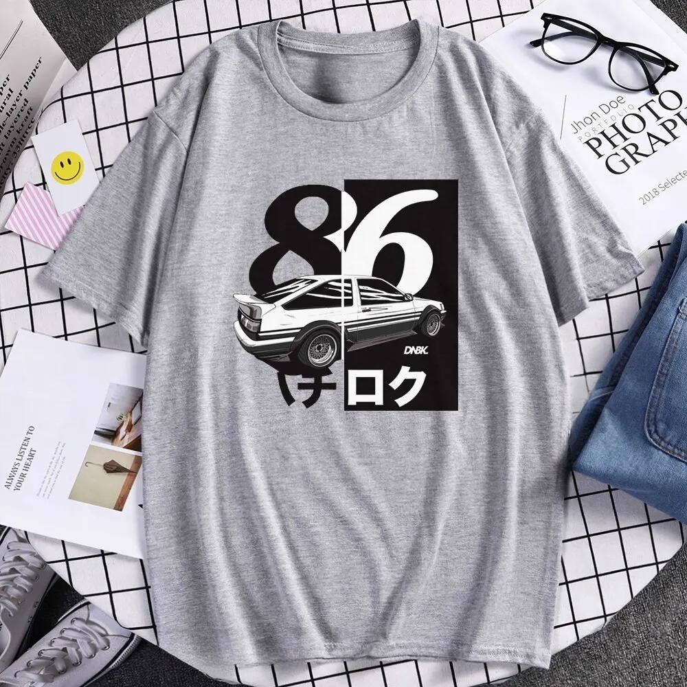 Summer Cool Short sleeved Tshirt Casual AE86 Initial D Homme Japanese Drift Anime Printed Womens Tshirt