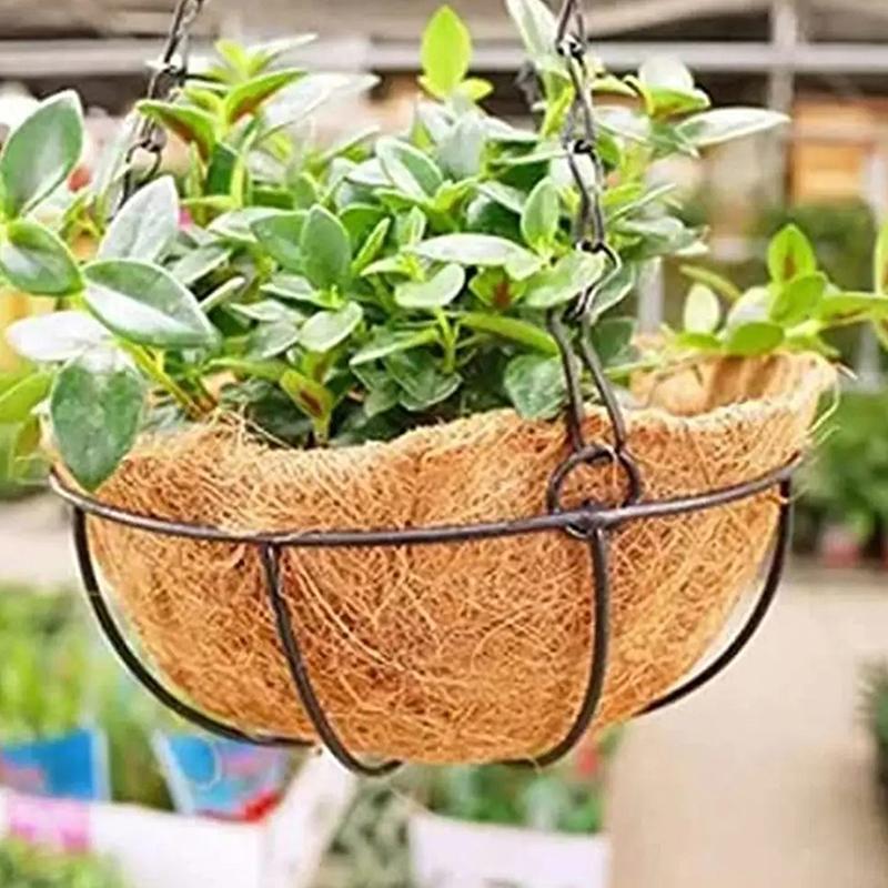 8/10 İnç Asılı Sepet Astarı Açık Hava Yuvarlak Hindistan Cevizi Astarları Saksılar İçin Doğal Hindistan Cevizi Sepet Yedek Astarı