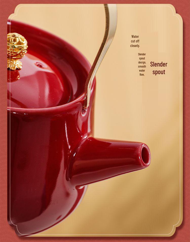 Wedding Tea Set: Complete Cup & Pot Set with Joyful Bowl, Ideal Gift for Newlyweds.