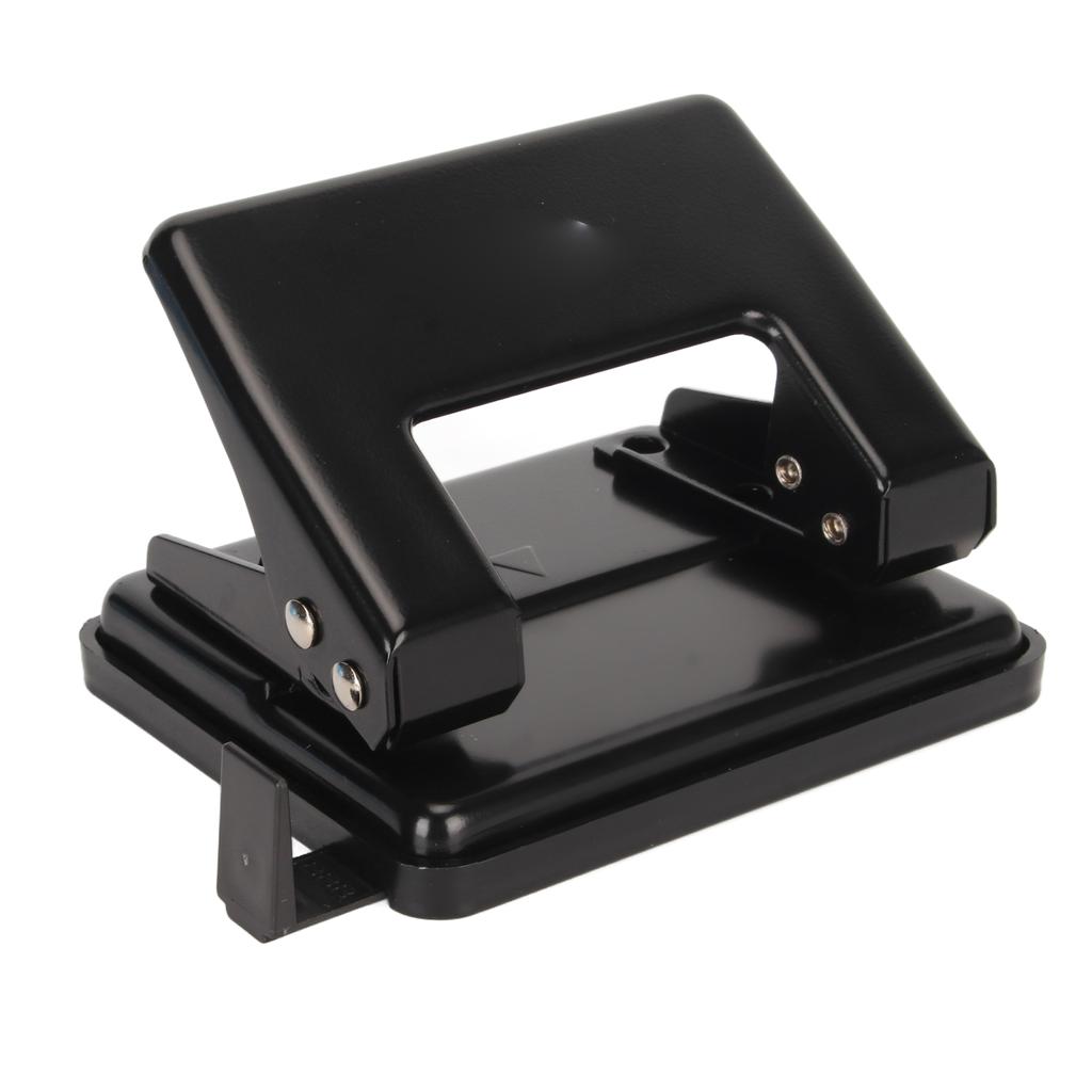 2 Hole Punch Handheld Antislip Effort Saving Heavy Duty Black Daily Paper Puncher for Classroom Offi
