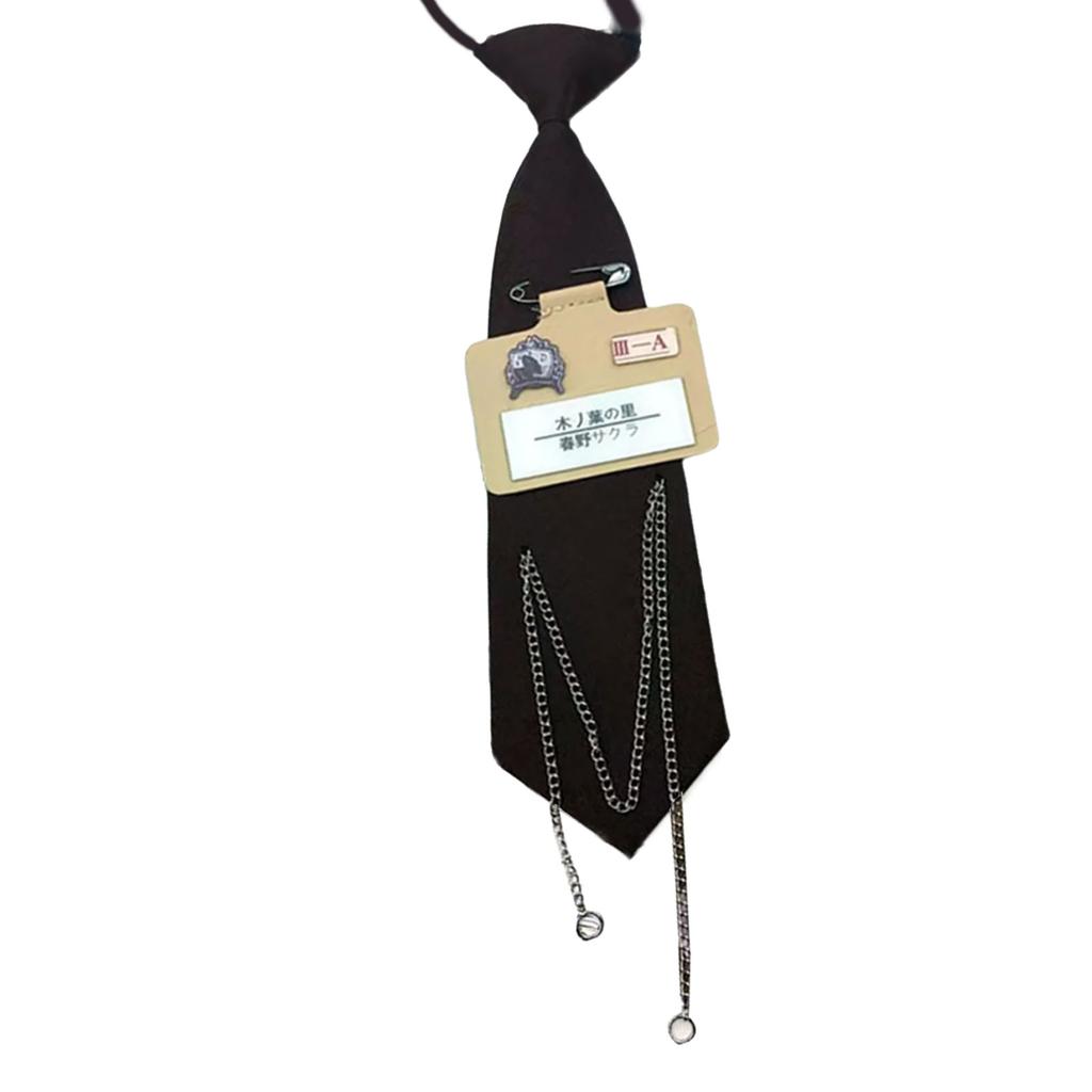 Uniform Black Ties For Janpanese JK Uniform Cosplay Accessory Neckwear Jk Seifuku Cute Anime Necktie with Metal Chain
