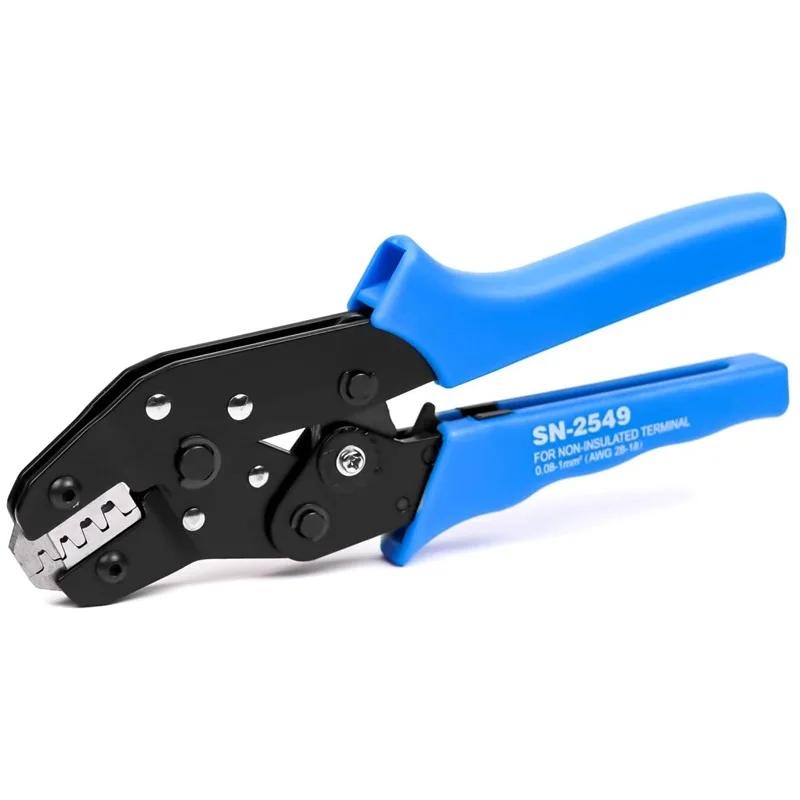 

Crimping Tool Set Pressed Pliers Electrician Tools Electrical Terminals Clamp Electronics Pressing Connector Hand Jaws SN-2549 светло-синий