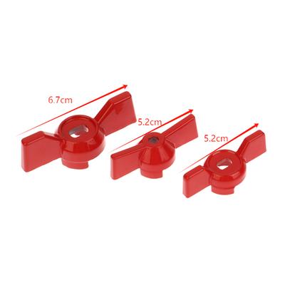 2 st Aluminiumhandtag Ventilhandtag Kulventilhandtag Skiftnyckel Rött Fjärilshandtag Tillbehör
