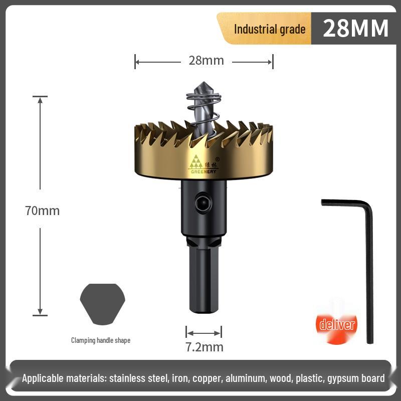 Green Forest Stainless Steel High-Speed Hole Saw Drill Bit Set for Metal and Steel Plates