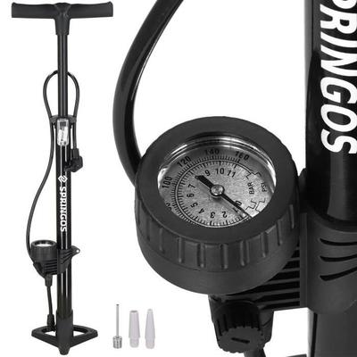 SPRINGOS® Bicycle Hand Pump with Air Pressure Gauge Up To 11 Bar - Dual Valve Head