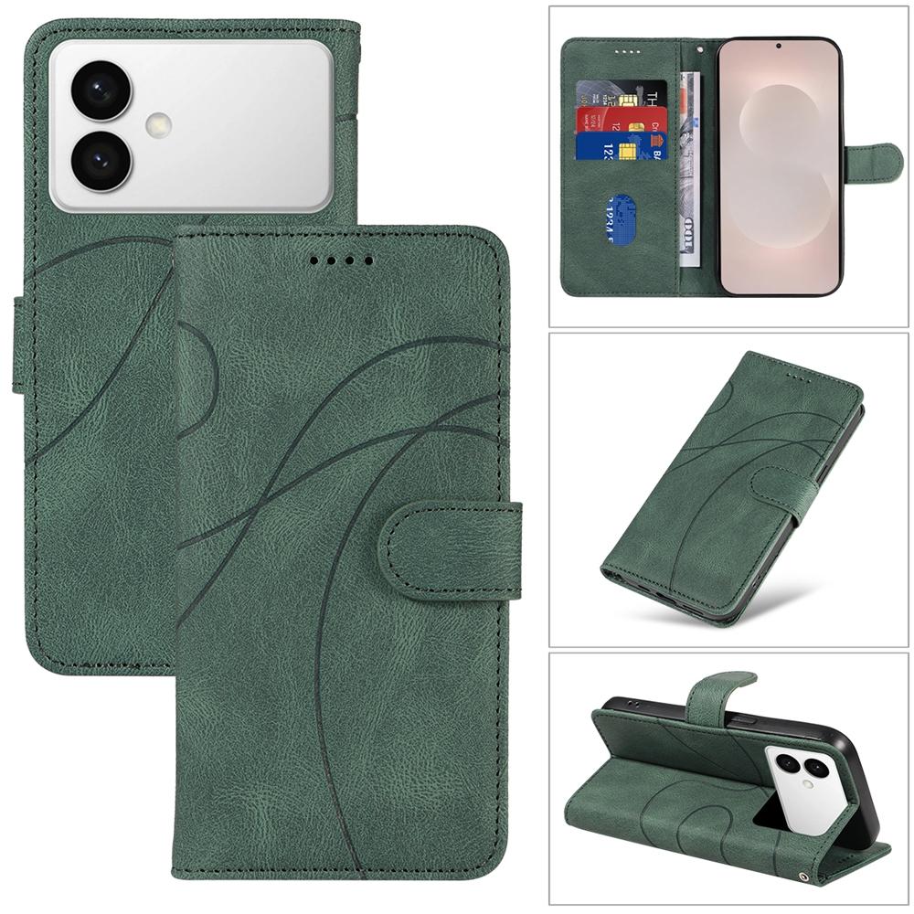 Magnetic Leather Wallet Case for Samsung Galaxy S26 S25 S24 S23 S22 S21 S20 S10 S9 S8 S7 Edge Pro FE Ultra Plus Cover Curve Line
