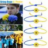 Handgemaakte Blauwe & Gele Oekraïne Land Vrede Liefde Geweven Armband Leer Dames Heren Sieraden Cadeau Verstelbaar