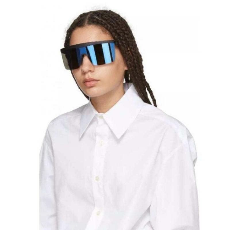 Non-polarized Fashion Integrated Design Large Frame Anti Blue Light Sunglasses Men Women Outdoor Sports Riding Wind Resistant Protection Eyeglasses
