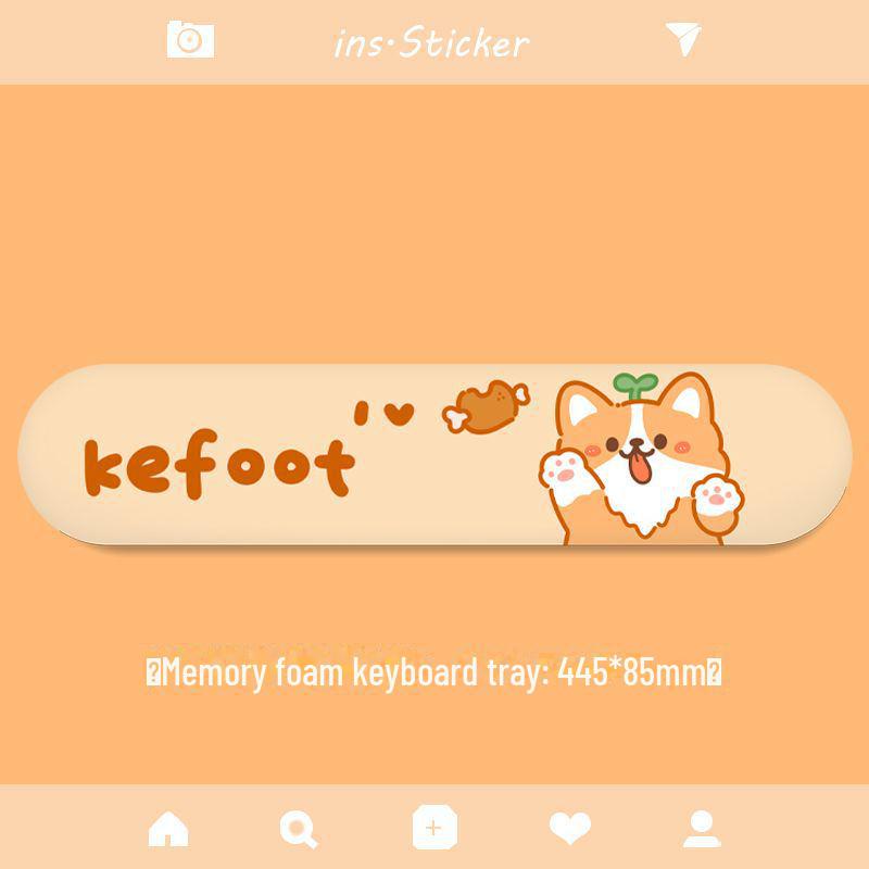 Corgi Puppy Mouse Pad with Wrist Rest for Office and Gaming - Cute Keyboard Hand Support for Small Desks