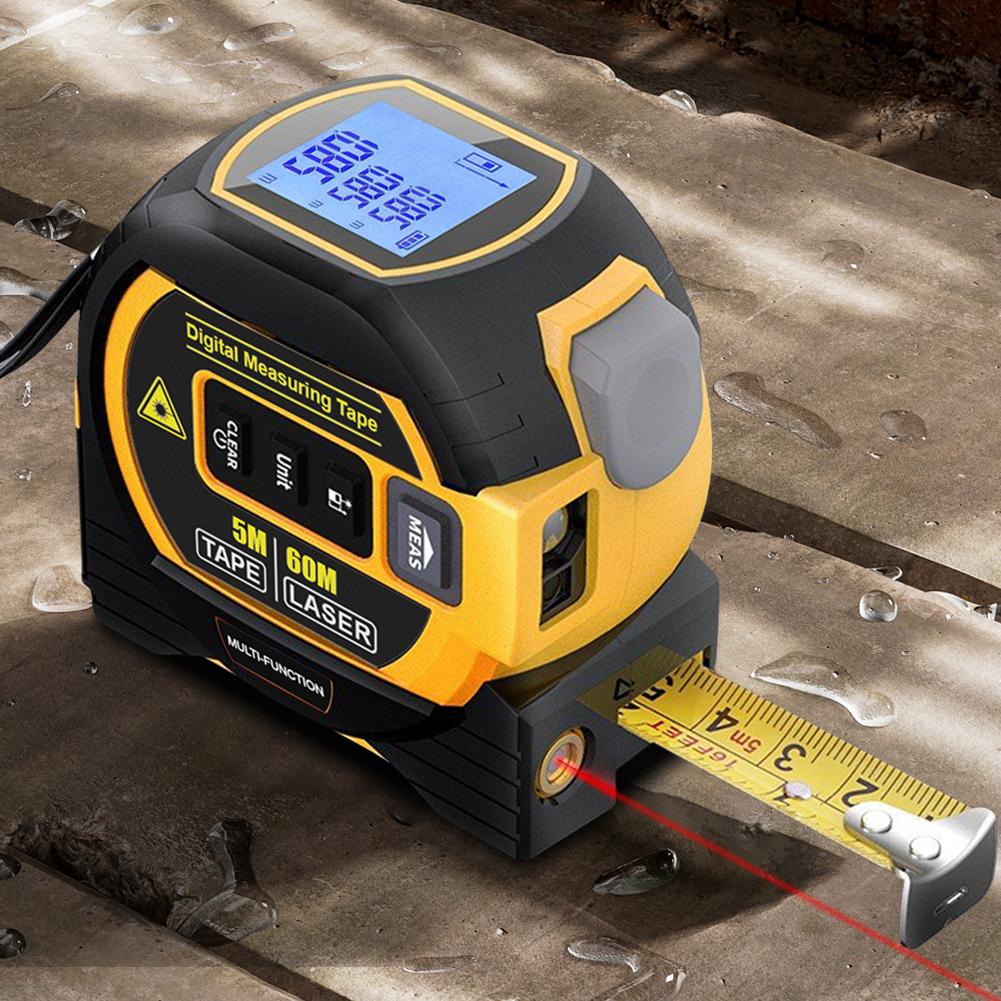 High-Precision Tape Measure with Backlit Display Infrared Distance Meter LED Display Electronic Measuring Ruler for Home Garage