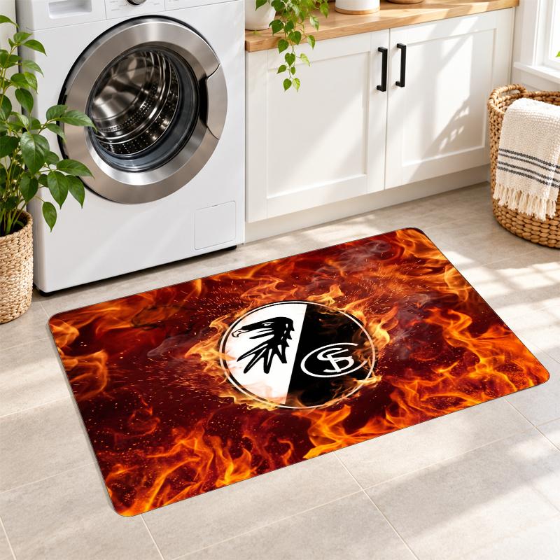 Flannel Kitchen Mat SC Freiburg FC Soft Area Rug Non Slip Floor Carpet Home Decoration