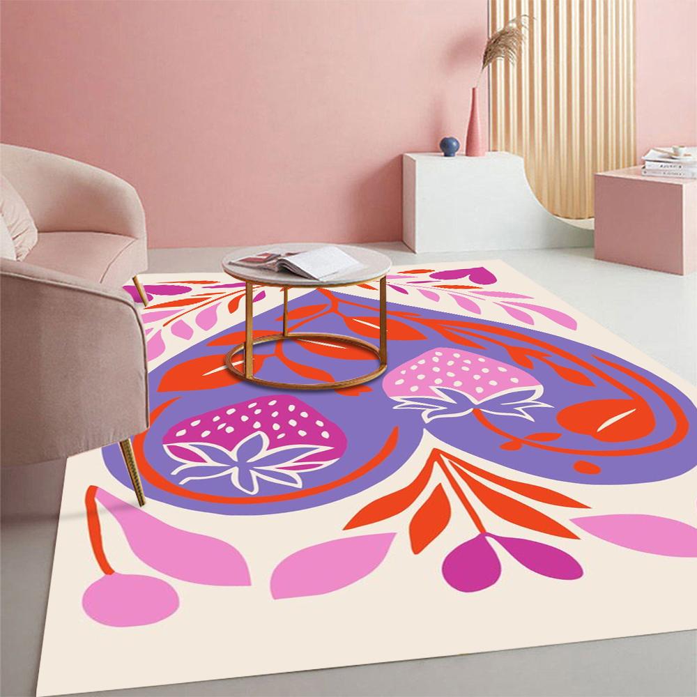Walentynki Funkcjonalny Retro Duński Pastelowy Dekor Dywan Romantyczny Wzór Miłości Nowoczesny Dywan Y2K Modny Dywan Akcentowy Antypoślizgowa Mata Podłogowa