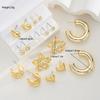 18 Pcs Fashion Heart Floral Water Drop Earring Sets for Women Boho Pearl Zircon Geometric C Shape Earring Daily Wear Jewelry New