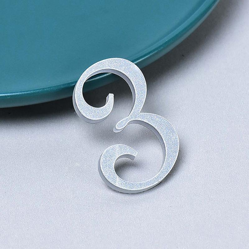 0-9 Acrylic Self Adhesive House Number Sticker Frosted Silver Gold Color Doorplate Home Door Plaque Numbers Sign New