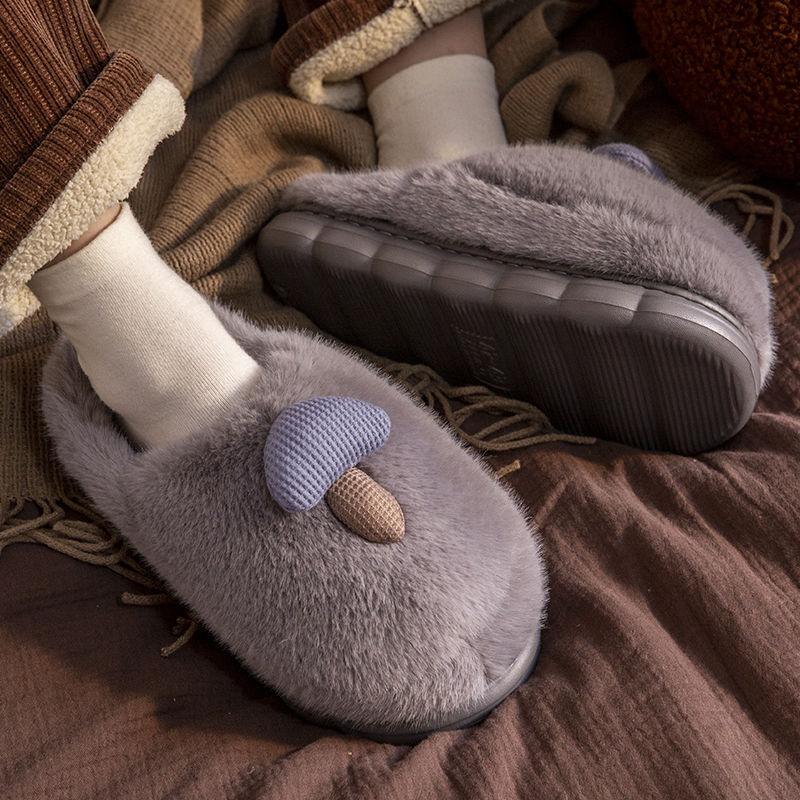 Cotton Slippers Men's Autumn and Winter New Home Warm Non-slip Indoor Deodorant Plush Cotton Mop Men's Outer Wear