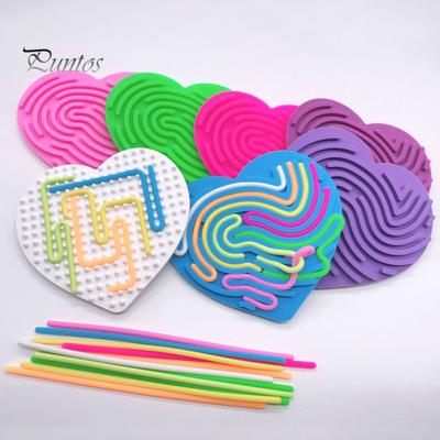 Sensory Activity Board Calming Stress Relief Colorful Silicone Stick Fidget Toy Fine Motor Skill Development Educational Busy Board Game Kids Adults