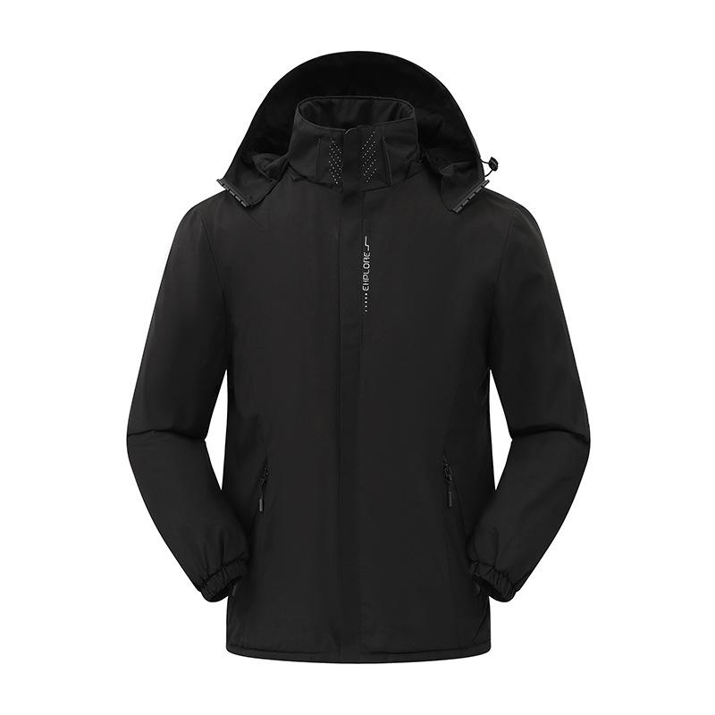 Men's Trendy Fleece-Lined Outdoor Mountaineering Jacket - Waterproof, Windproof, Plus Size Winter Coat for Couples