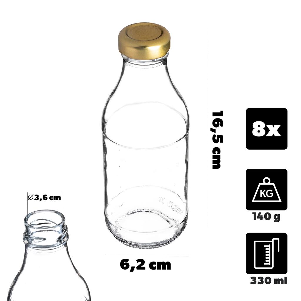 KADAX Glasflasche Saft 330ml Mit Schraubverschluss Für Saft Flaschen Für Säfte Liköre