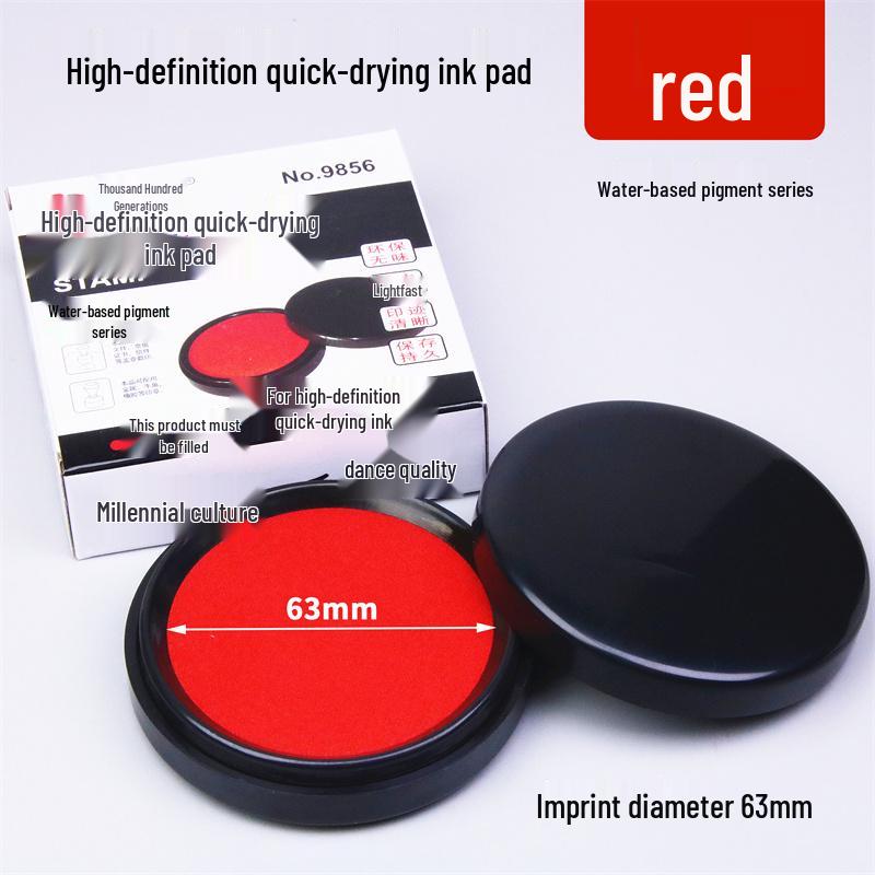 Quick-Dry Dual Ink Pad: Red, Blue & Black - Square & Round Options for Office, Oil & Water-Based Stamping