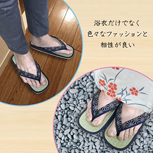 LamPlanning [Made in Japan: Igusa Sandals] Tatami Igusa Sandals/Geta (Slippers) Made in Japan with Natural Materials [Free Size/Appropriate Sizes: 23.
