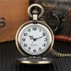 Vintage Bronze Navy Quartz Pocke with Necklace Chain Cool Pendant Clock Commemorative Collection Gift for Men Male Kids Watches