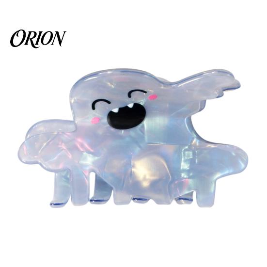 Smiling Face Hair Clip Halloween Claw, Cute Ghost Gripper, Firm Grip with Shimmer Gripper for Medium Long Hair, Comfortable Stylish Accessories Women