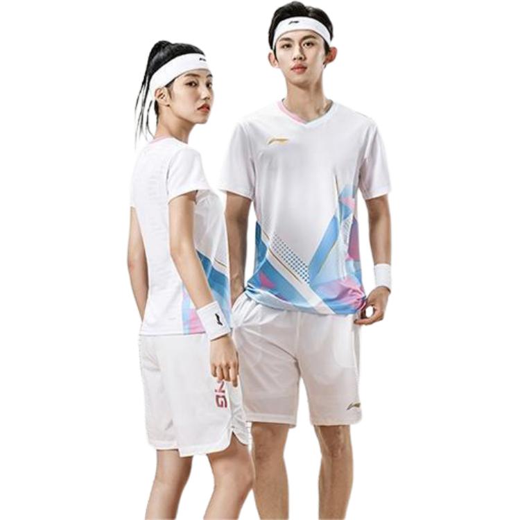 Li Ning Badminton Collection T Shirt Unisex Standard White AAYU127-2