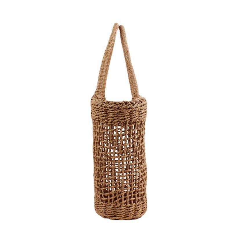 Handmade Women's Handbag Bohemian Hollow Straw Bag Summer Weaving Beach Bags Female Top-handle Tote Fashion Net Bag Mesh Basket