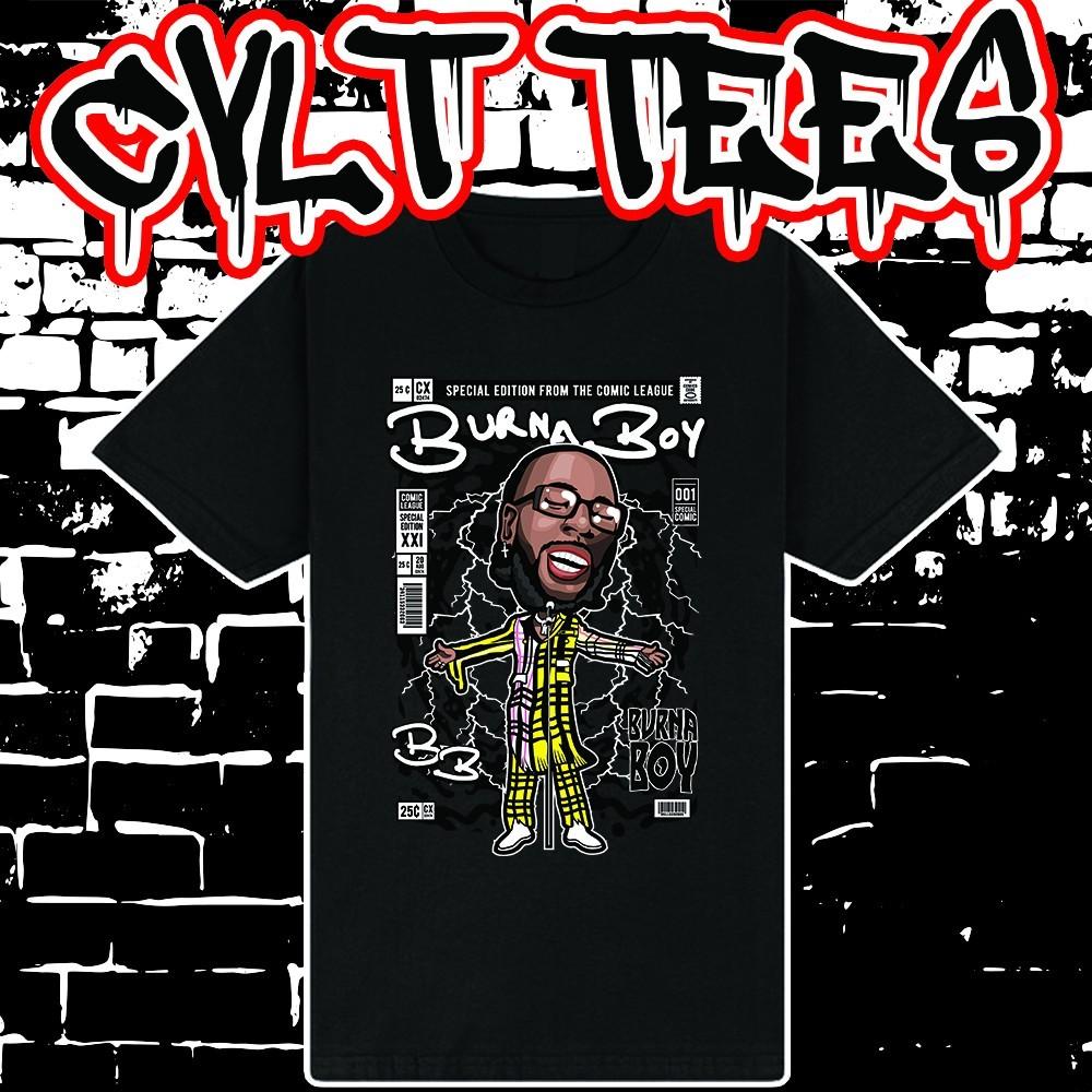 Burna Boy Comic Book Cover style Tee ~ 100% Cotton Unisex T-Shirt XXXXL