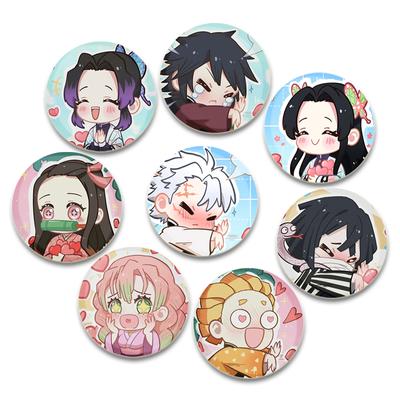 32/44/58mm Anime Kamado Tanjirou/Hashibira Inosuke Brooches Kochou Shinobu/Kamado Nezuko/Tsuyuri Kanao/Agatsuma Zenitsu Badge Handmade Pin