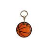 Football Pendant Leather Access Card Holder Keychain - Creative Small Gift and Backpack Accessory
