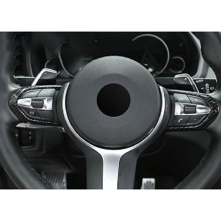 Carbon Fiber Cover Trim For BMW 3 4 Series GT Steering Wheel Button 2013-