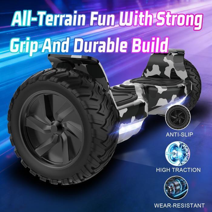 RCB Hoverboard 8.5 Inch Dual Motor APP Adult Child – Cool Gift – Army Green