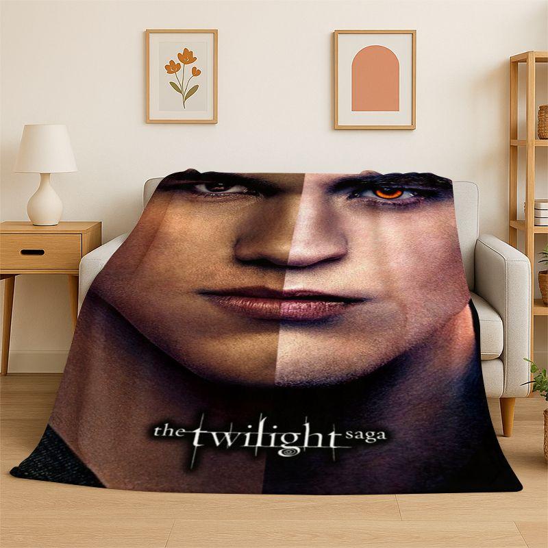 Classic Twilight Saga Edward Bella Flannel Blanket Soft Warm Throw Blanket for Bedroom Living Room Bed Travel Camping Picnic