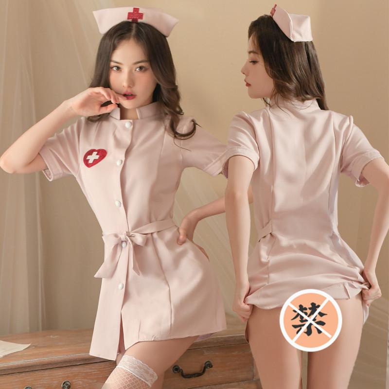 Sexy lingerie sexy woman, nurse outfit solid color dark V cosplay seduction uniform 2