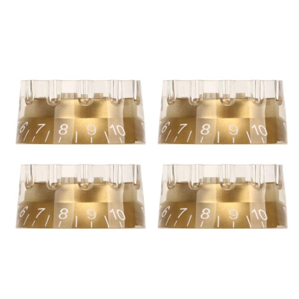 4PCS Acrylic Material Guitar Control Knobs Knurled Design Guitar Knob  Electric Guitar золотой