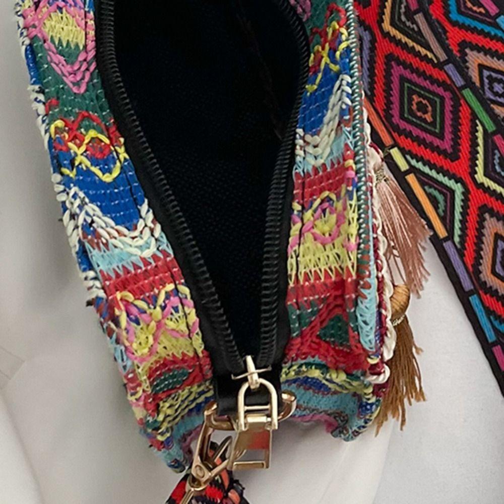 Bohemian Fringe Cloth Handbag Crossbody Bags Small Square Bag Ethnic Style Bag Women Shoulder Bag