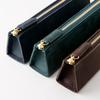 Pencil Case PB Zipper Pencil Case M Oliva Leather Italian Leather Slim Simple Slip-on (Green) IPV-5801