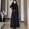Women's Petite Waist-Cinched Black Dress for Autumn/Winter 2026 - Formal Date Outfit