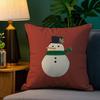 Christmas Red Santa Snowman Pillow Case Sofa Living Room Bedroom Double-Sided Printing Square Cushion Nap Time Cushion Cover