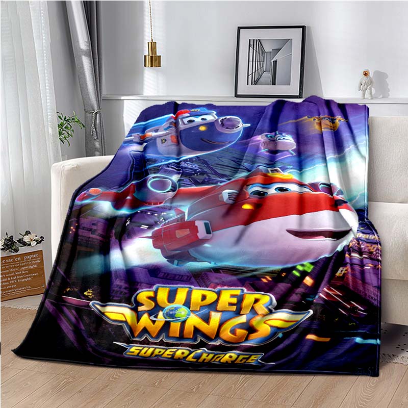 Cartoon Anime Super Wings Throws Blanket for Bedding Picnic Kid Super Soft Cute kawai high quality Flannel Blanket birthday gift