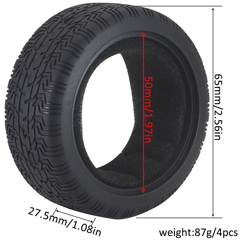 1:10 On-road Car Tires 63-68mm High Grip Rubber Tyre Hot Melt Tire Hsp 94123 Hpi Himoto Fw06 Tt01 Abrasion Resistant Racing Car