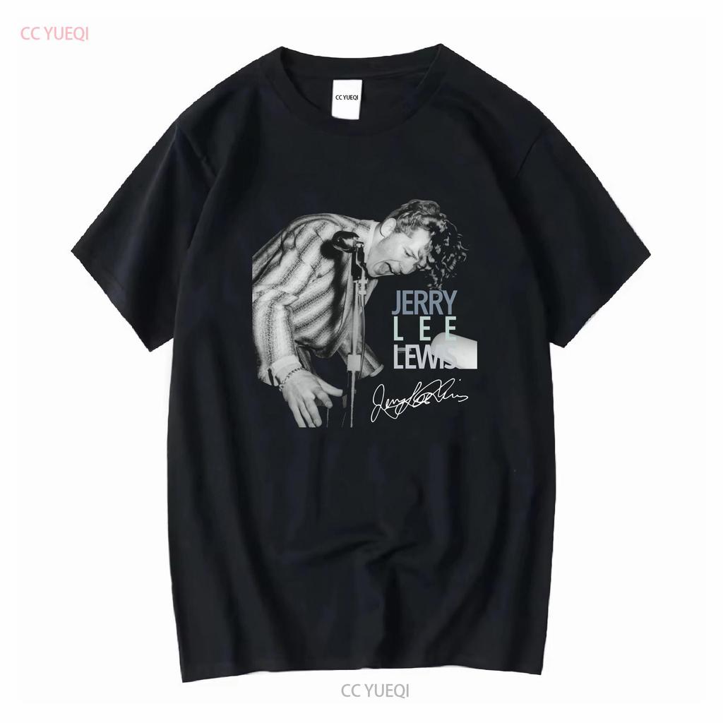 NEUES Jerry Lee Lewis Signature T-Shirt für Fans Schwarz Alle Größen QQ1288 Vintage Gewaschen Stilvoll Weich Leicht Vielseitig homme