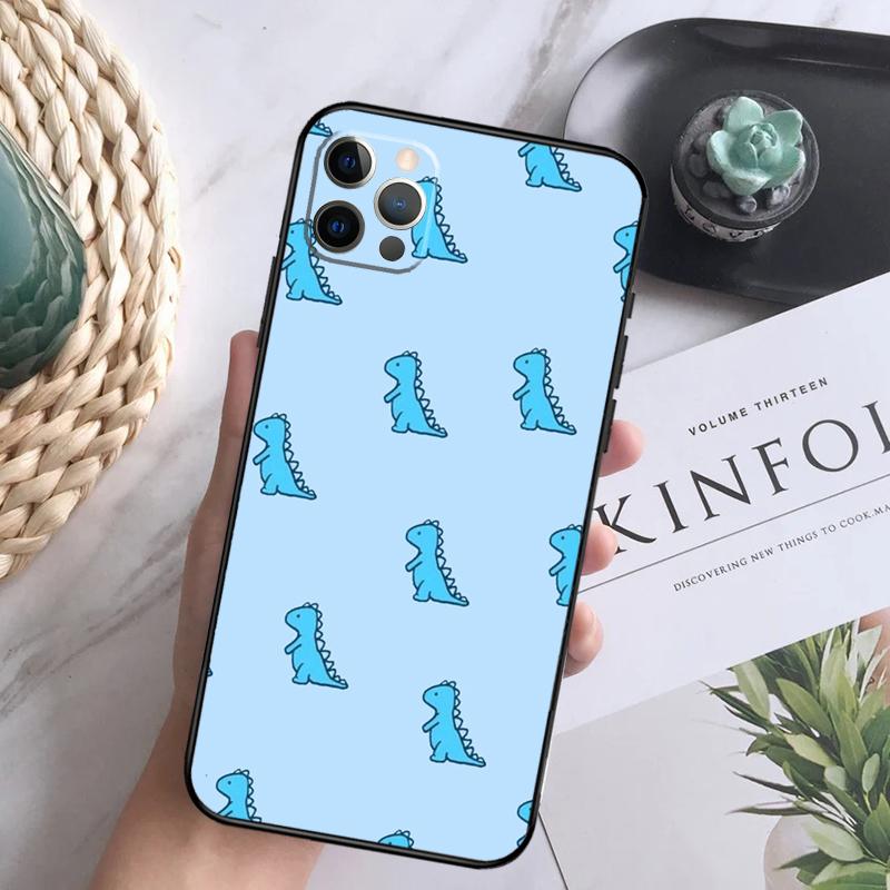 Cartoon Dinosaur Case For iPhone 15 11 12 13 14 Pro Max XS XR X 7 8 Plus 12 13 Mini 16 Pro Max Soft Cover