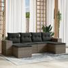 Vidaxl 6-Cz. Set di Mobili da Giardino con Cuscini, Grigio, Polyrattan