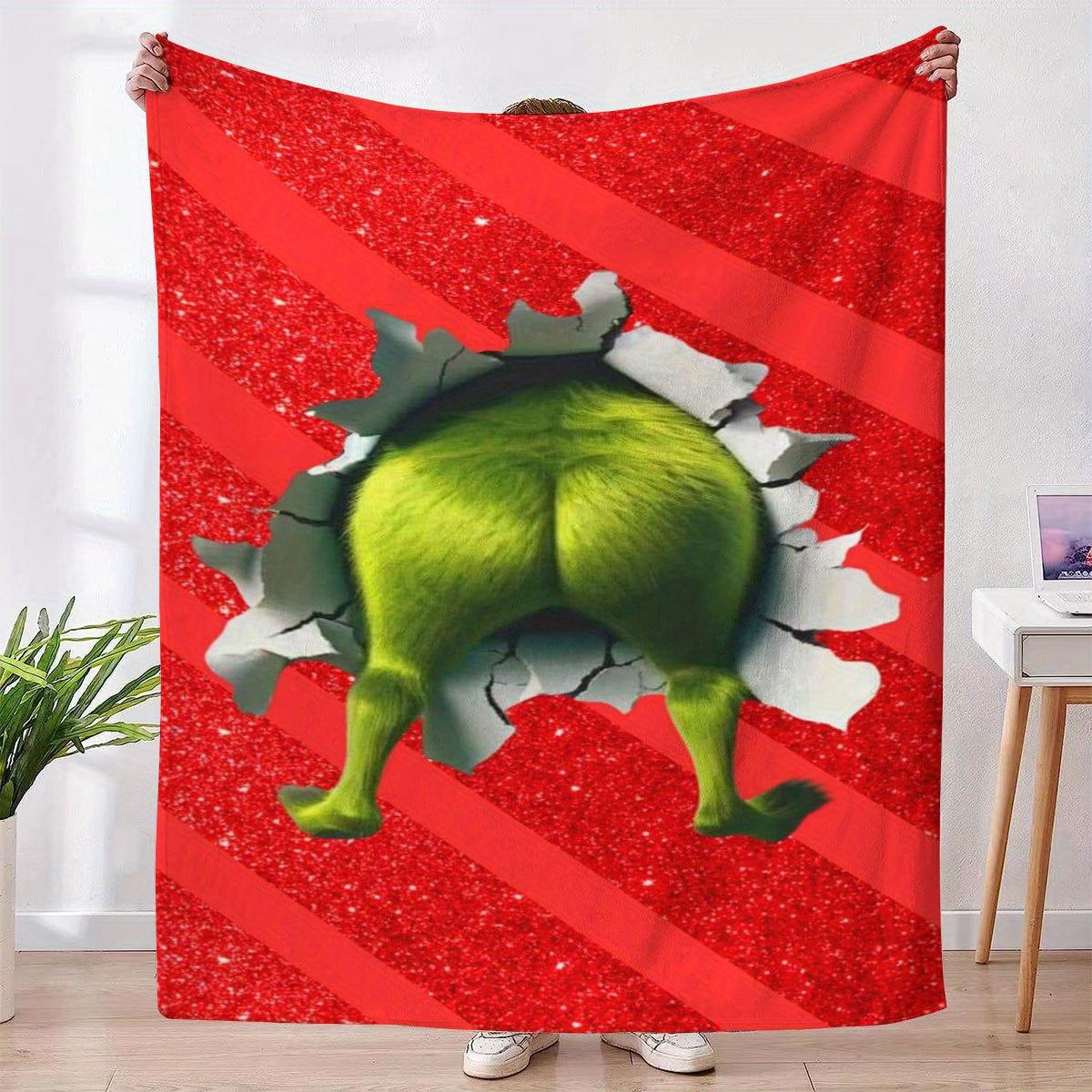 

A plush wool blanket featuring the image of a mythical monsters buttocks It is comfortable and suitable for both home use 75x100cm