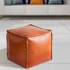 Modny Kostka do przechowywania ze skóry PU z nogami, antypoślizgowy, krzesło do przechowywania ubrań, duża pojemność, minimalistyczny puf do przechowywania, salon