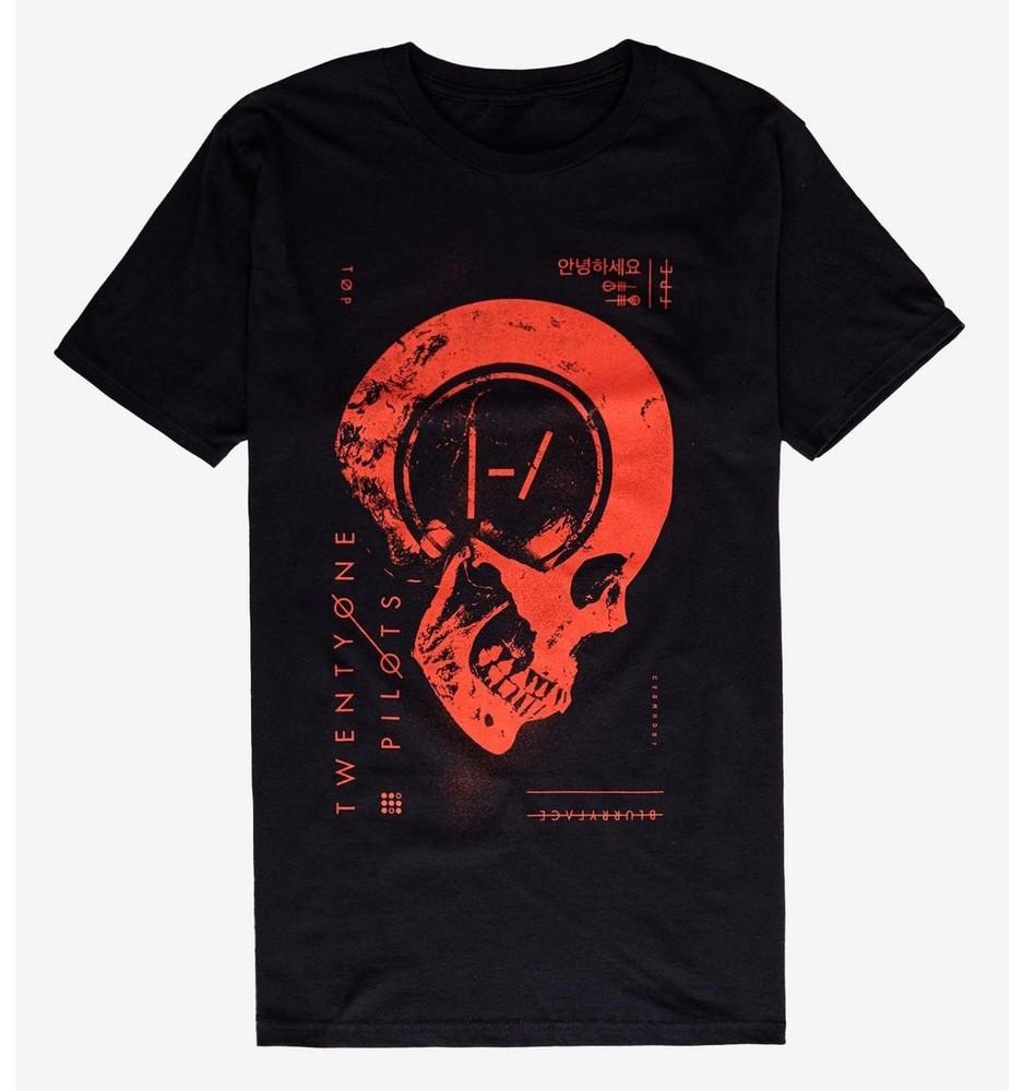 Футболка Twenty One Pilots Blurryface Череп Унисекс Размер S-5XL Репринт Унисекс Футболка XXXXL