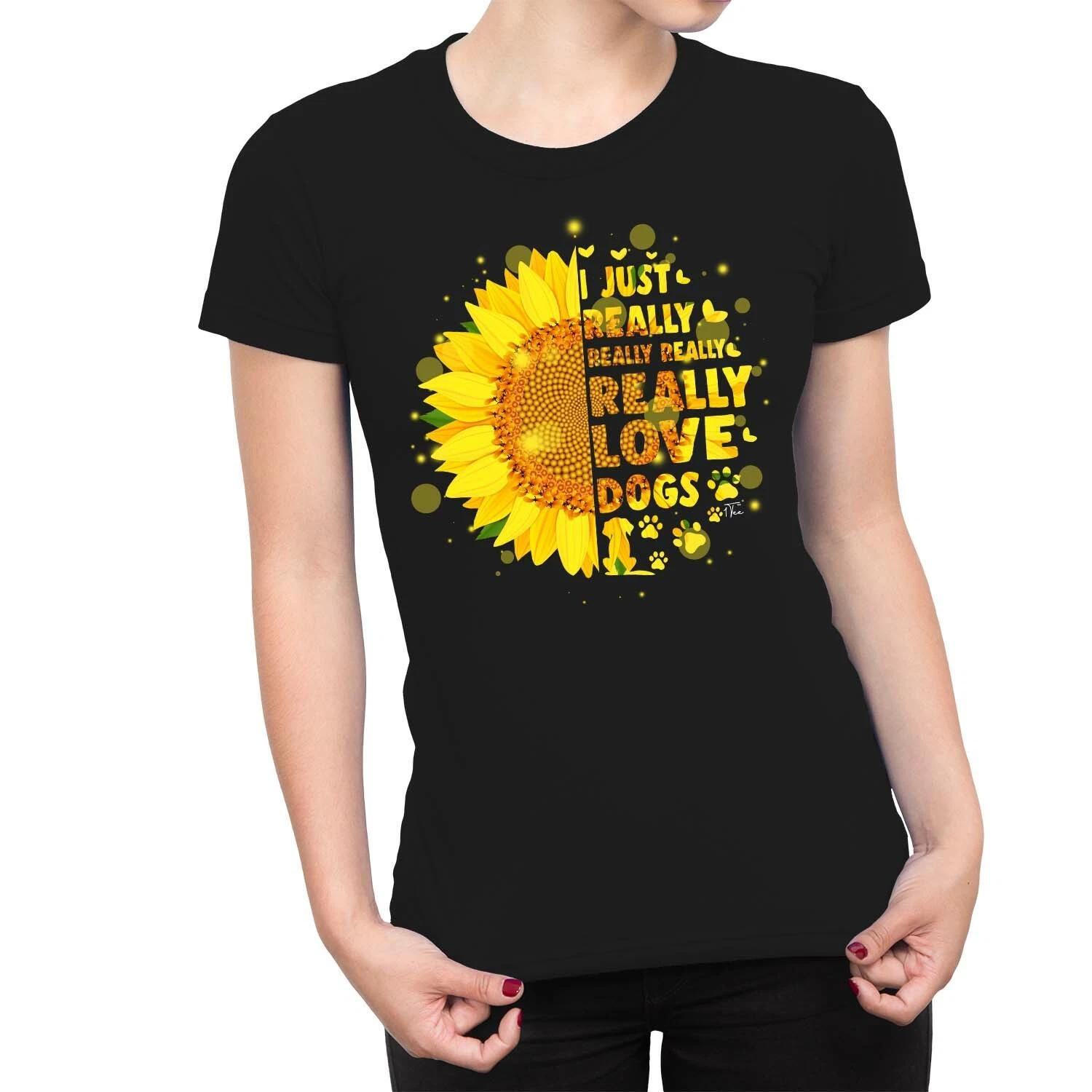 1Tee Womens I just really really really love dogs T-Shirt XXXXL